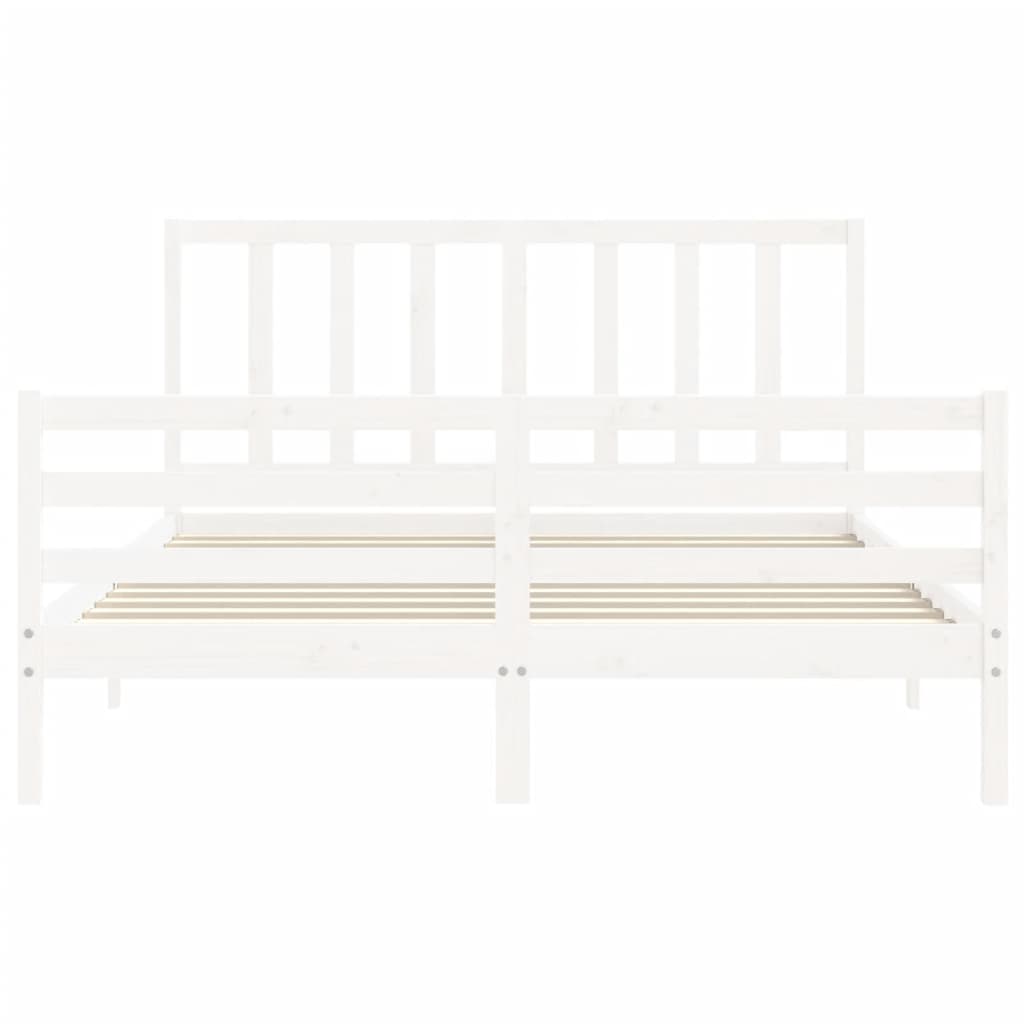 Bed Frame without Mattress White 160x200 cm Solid Wood Pine