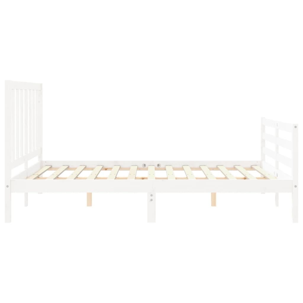 Bed Frame without Mattress White 160x200 cm Solid Wood Pine