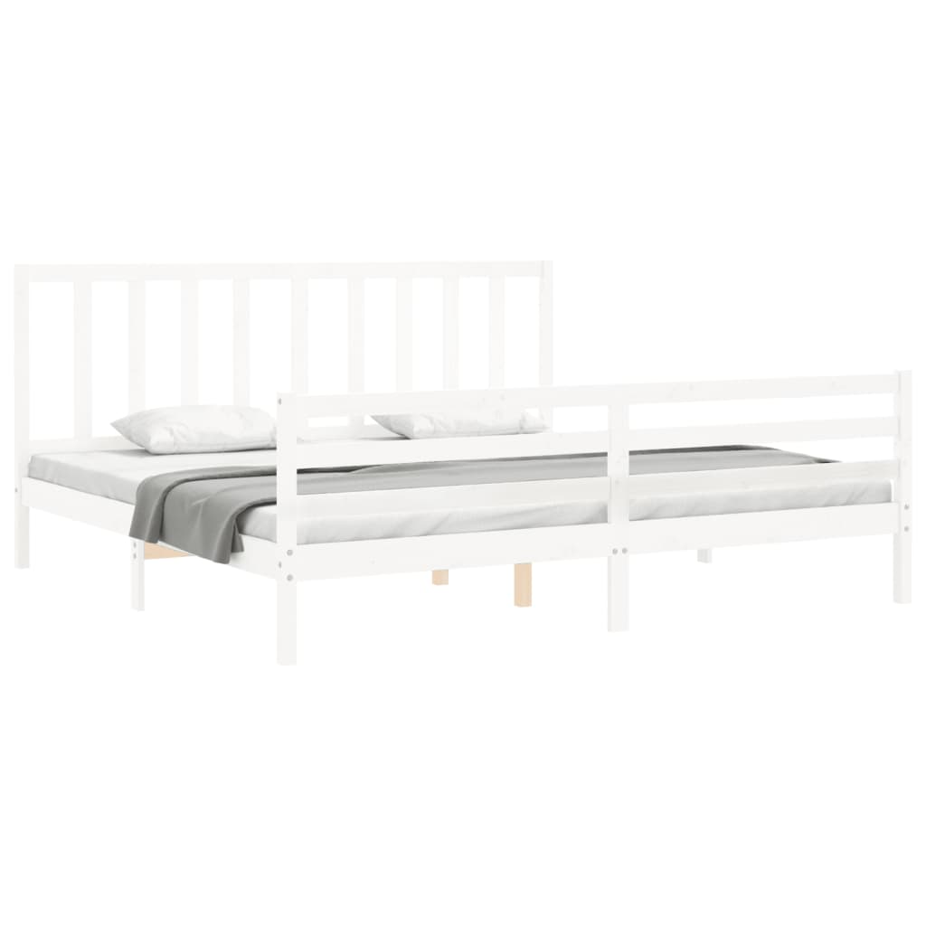 Bed Frame without Mattress White 200x200 cm Solid Wood Pine