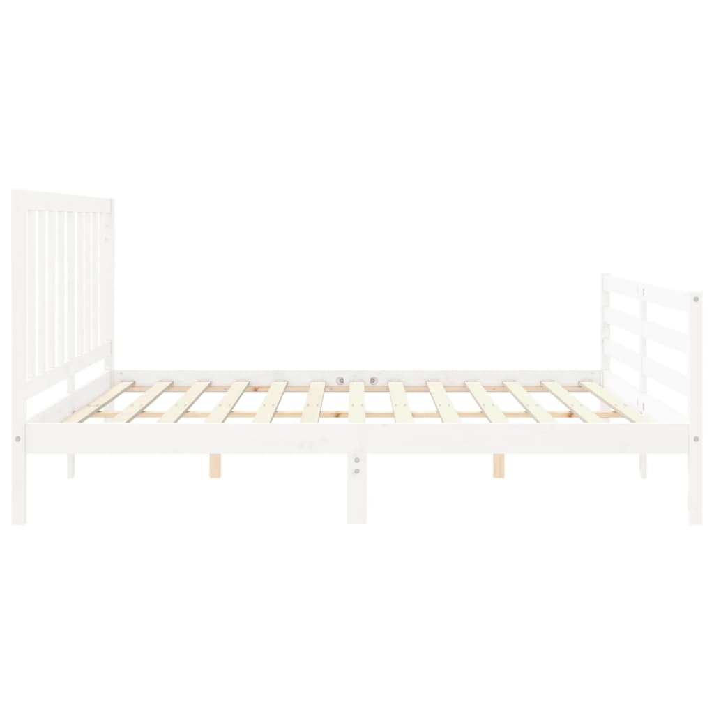 Bed Frame without Mattress White 200x200 cm Solid Wood Pine