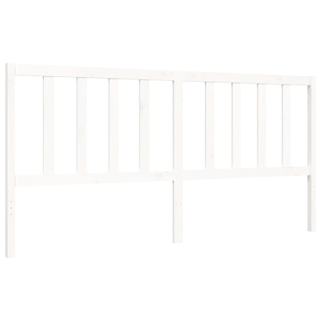 Bed Frame without Mattress White 200x200 cm Solid Wood Pine