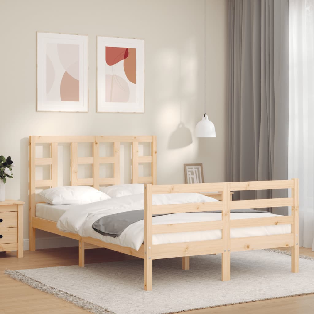 Bed Frame without Mattress Small Double Solid Wood Pine