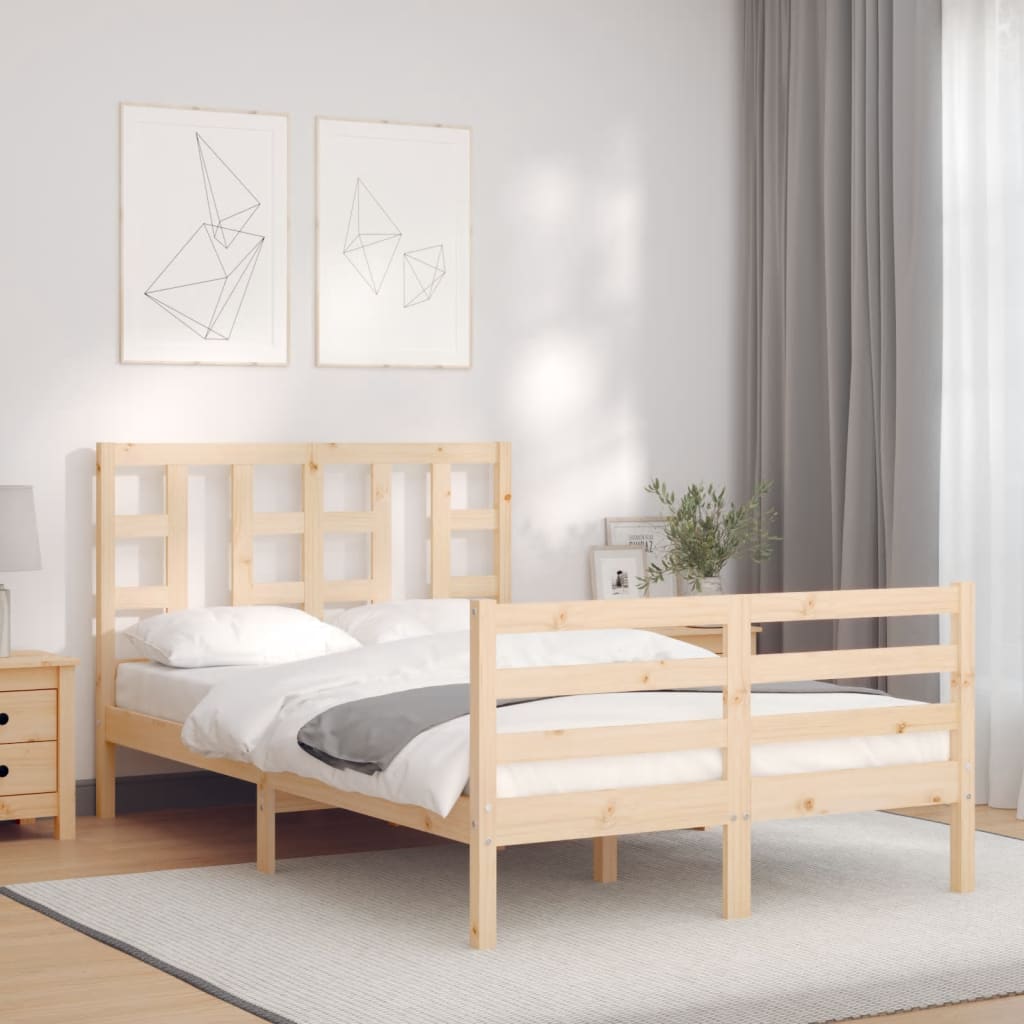 Bed Frame without Mattress Small Double Solid Wood Pine