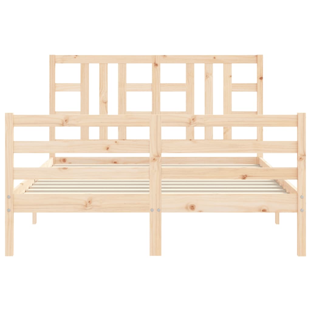 Bed Frame without Mattress Double Solid Wood Pine