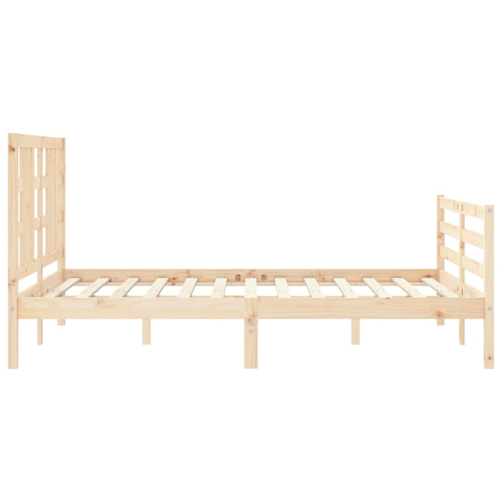 Bed Frame without Mattress Double Solid Wood Pine