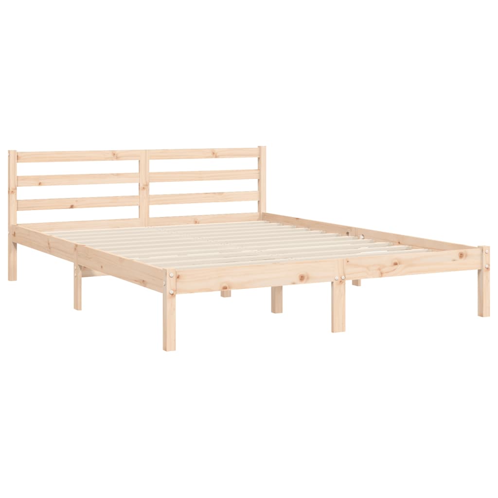 Bed Frame without Mattress Double Solid Wood Pine