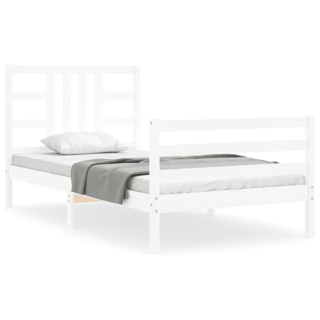 Bed Frame without Mattress White 100x200 cm Solid Wood Pine