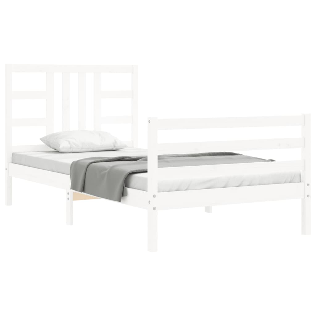 Bed Frame without Mattress White 100x200 cm Solid Wood Pine