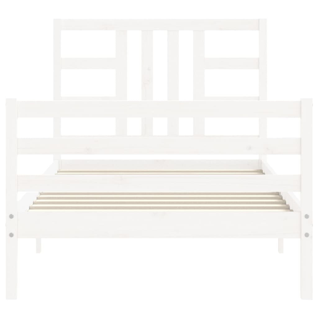 Bed Frame without Mattress White 100x200 cm Solid Wood Pine