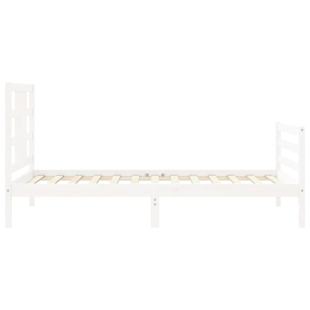 Bed Frame without Mattress White 100x200 cm Solid Wood Pine