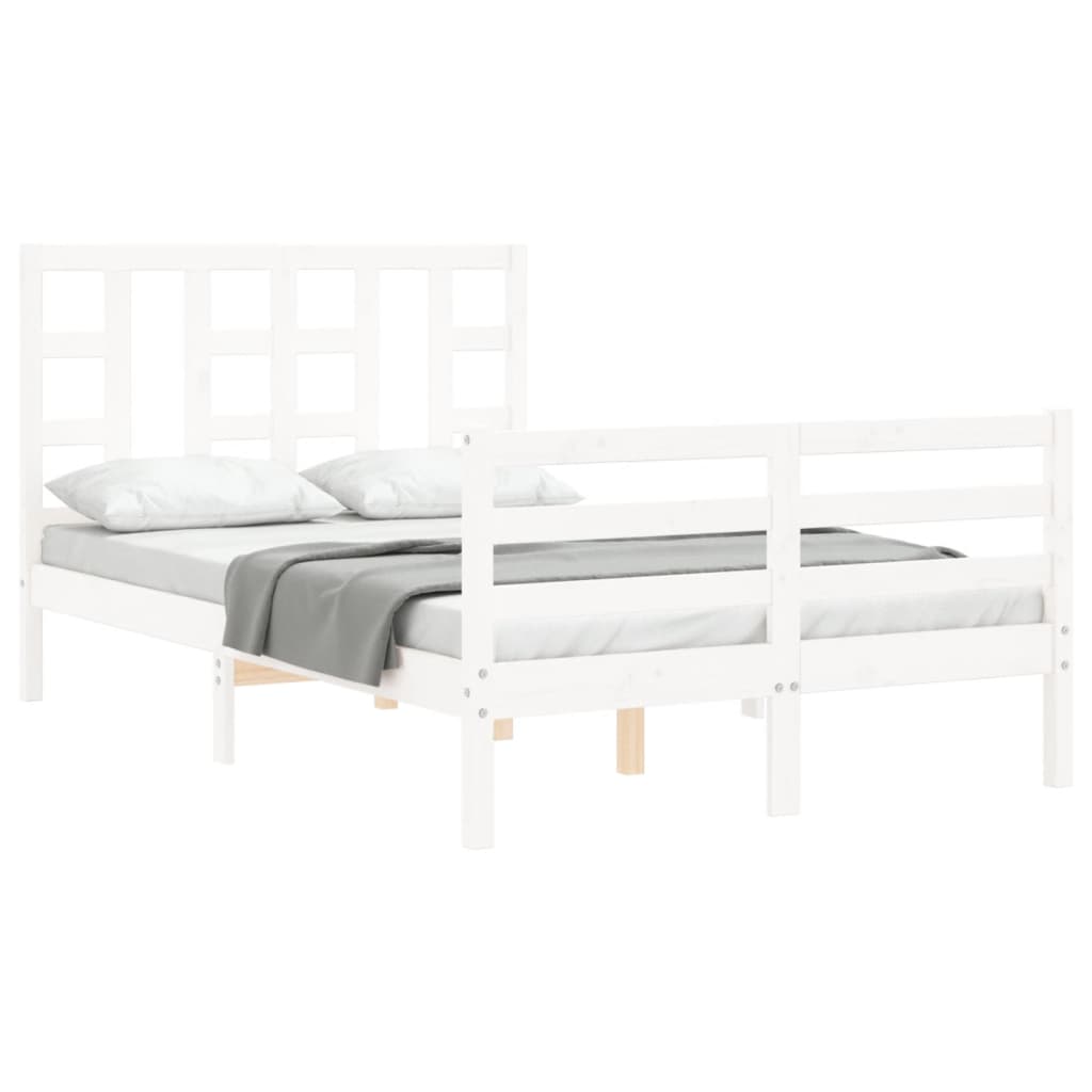 Bed Frame without Mattress White 120x200 cm Solid Wood