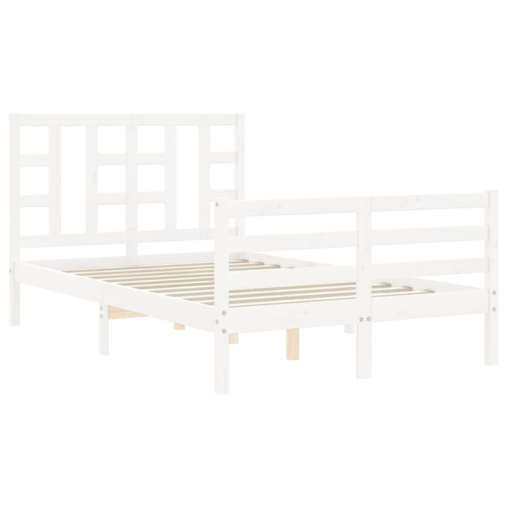 Bed Frame without Mattress White 120x200 cm Solid Wood