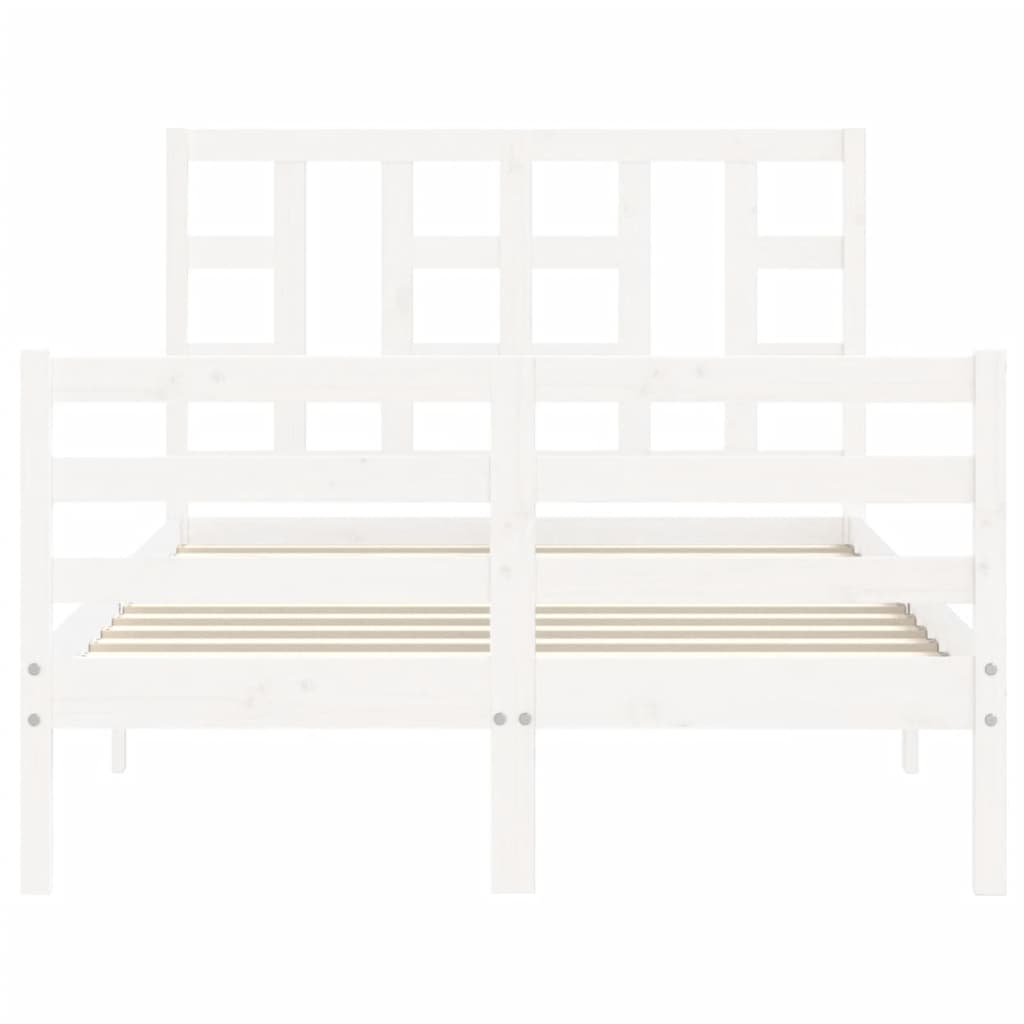 Bed Frame without Mattress White 120x200 cm Solid Wood