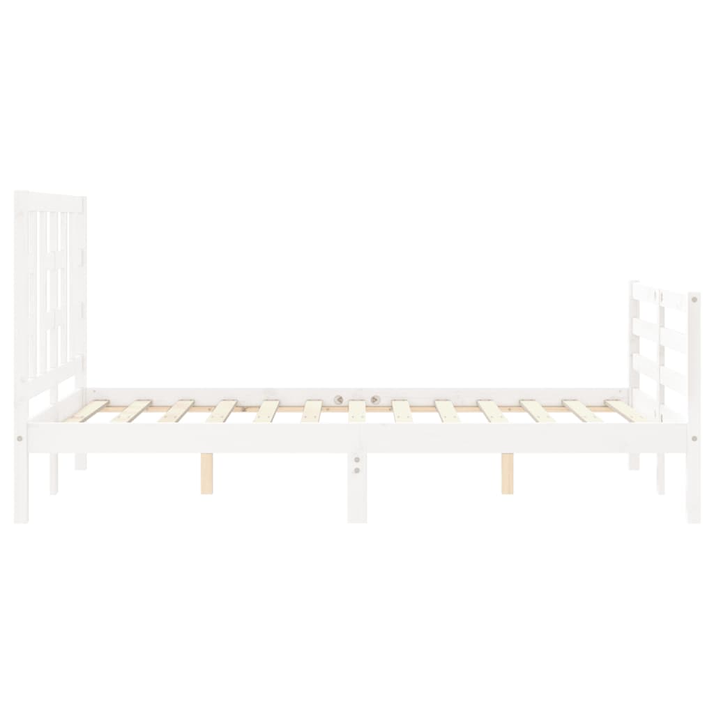Bed Frame without Mattress White 120x200 cm Solid Wood