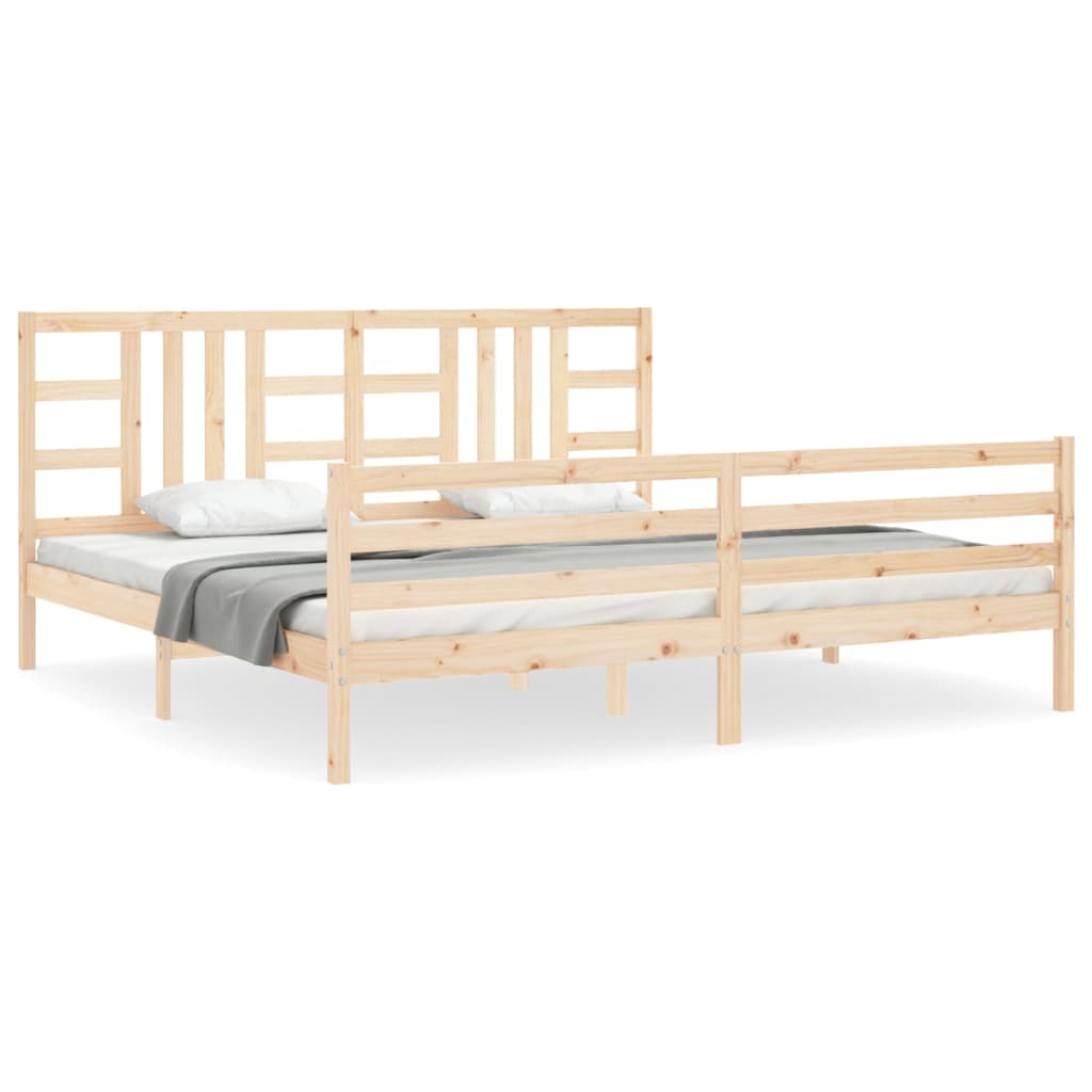 Bed Frame without Mattress 200x200 cm Solid Wood
