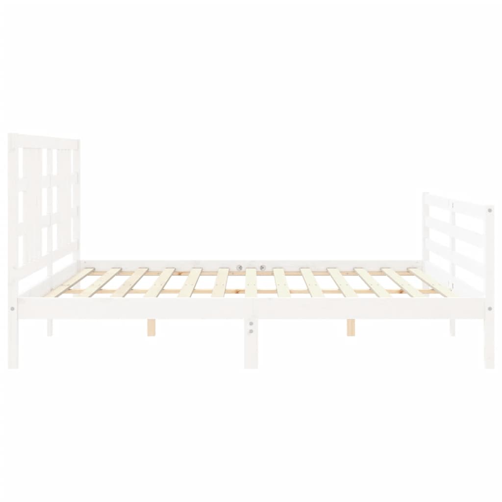 Bed Frame without Mattress White 200x200 cm Solid Wood