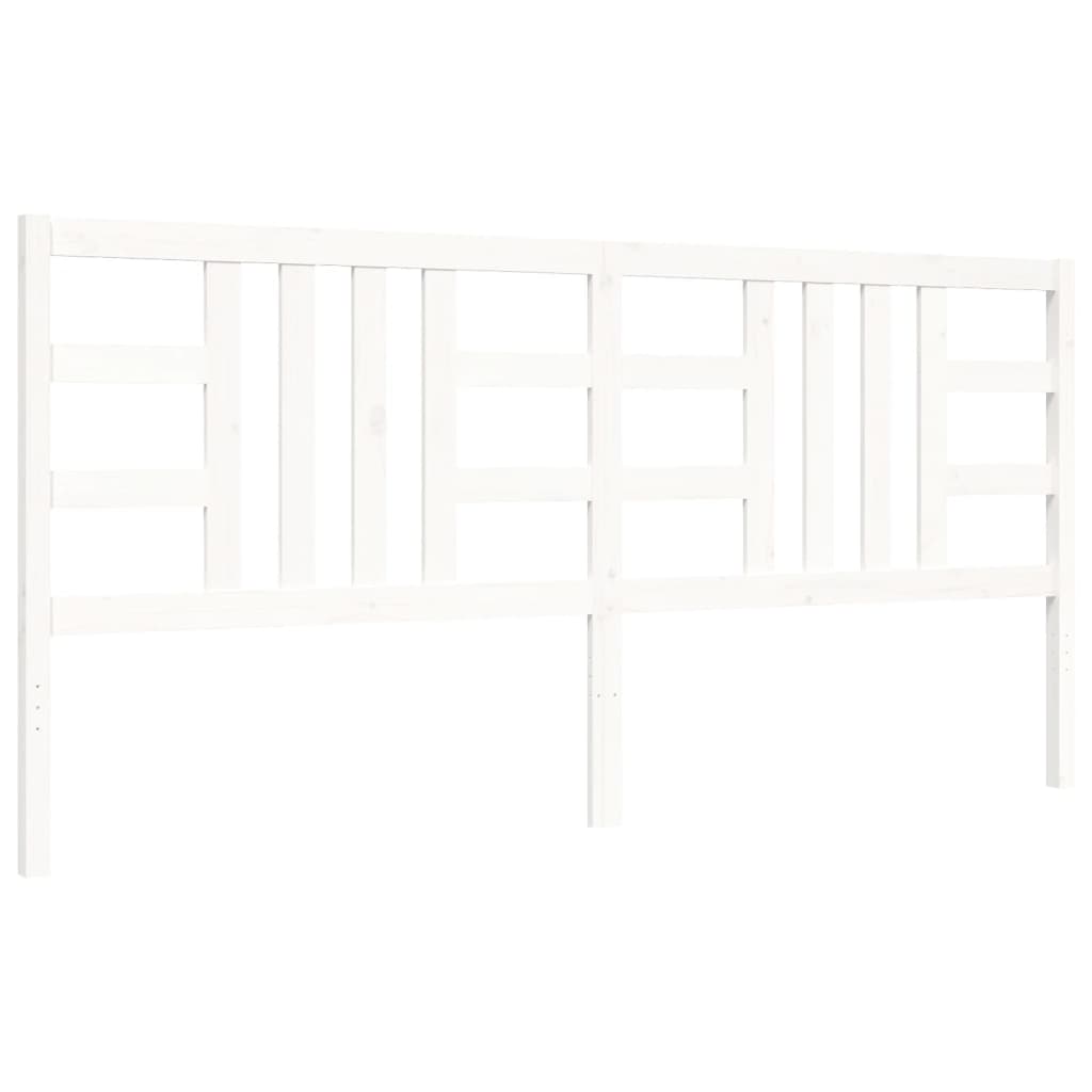 Bed Frame without Mattress White 200x200 cm Solid Wood