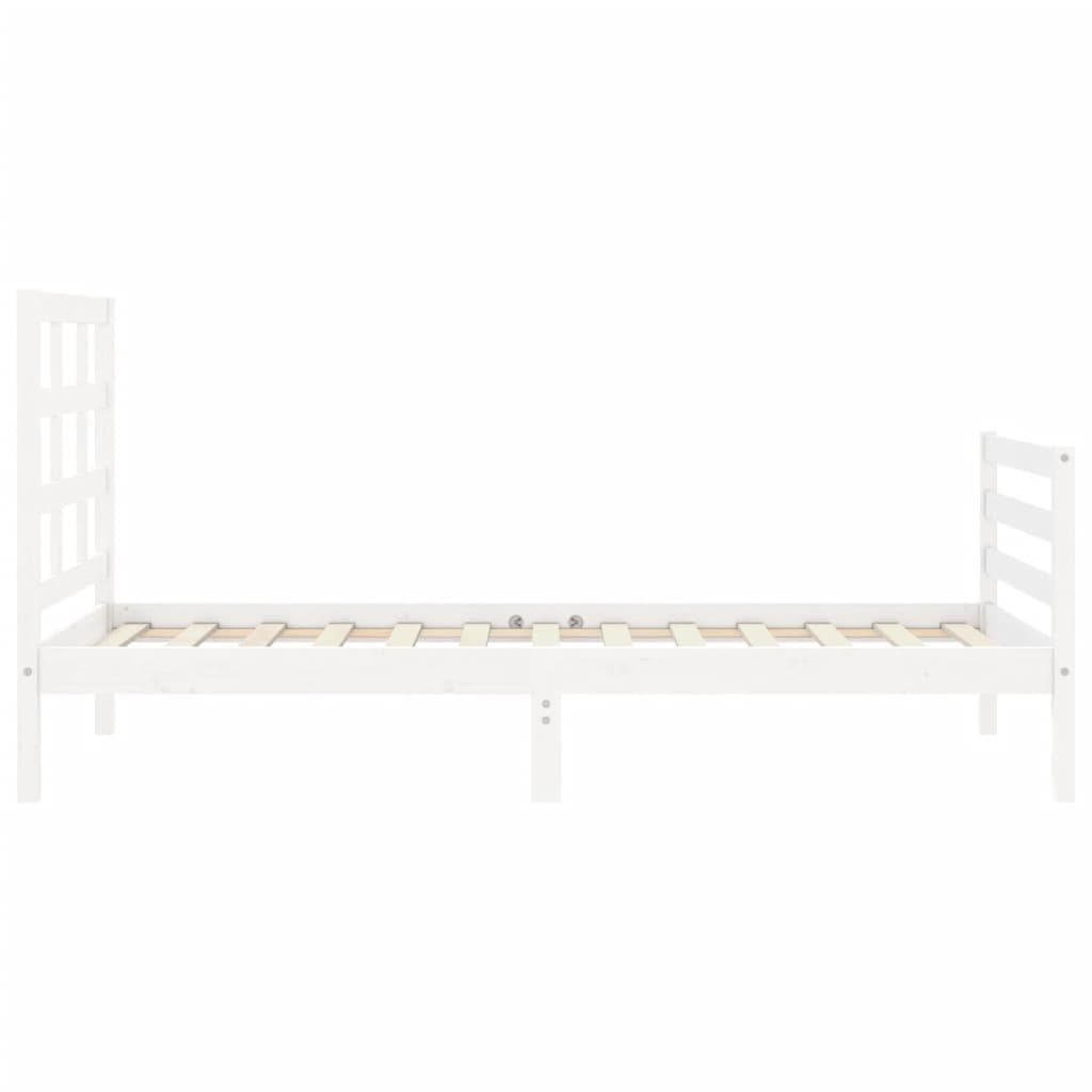 Bed Frame without Mattress White Small Single Solid Wood