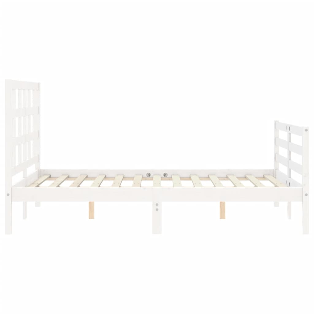 Bed Frame without Mattress White Small Double Solid Wood