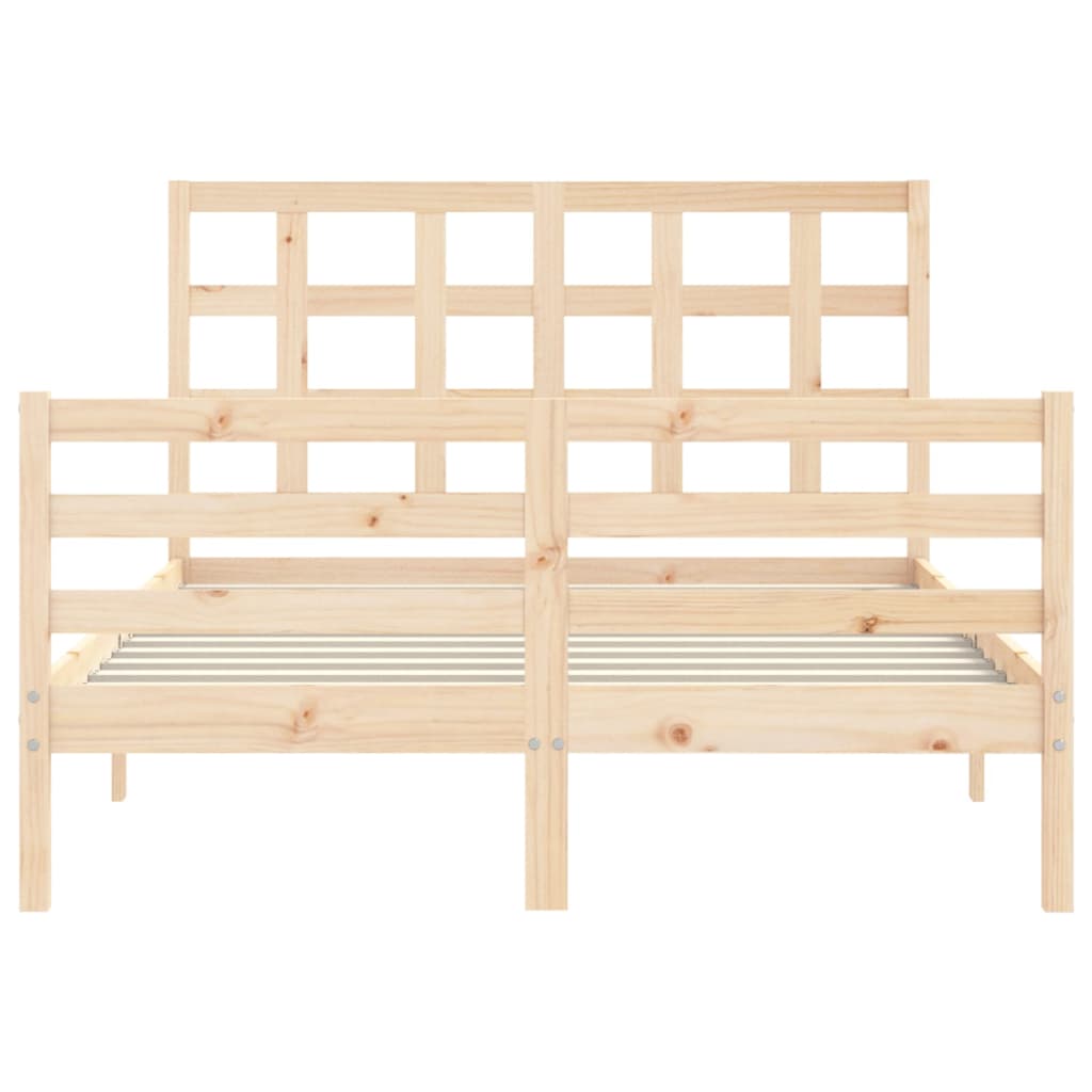 Bed Frame without Mattress Double Solid Wood