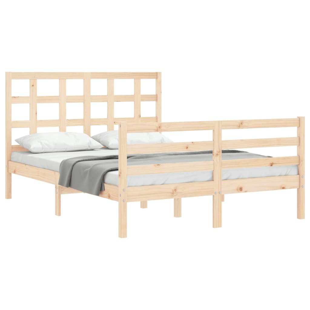 Bed Frame without Mattress 140x190 cm Solid Wood