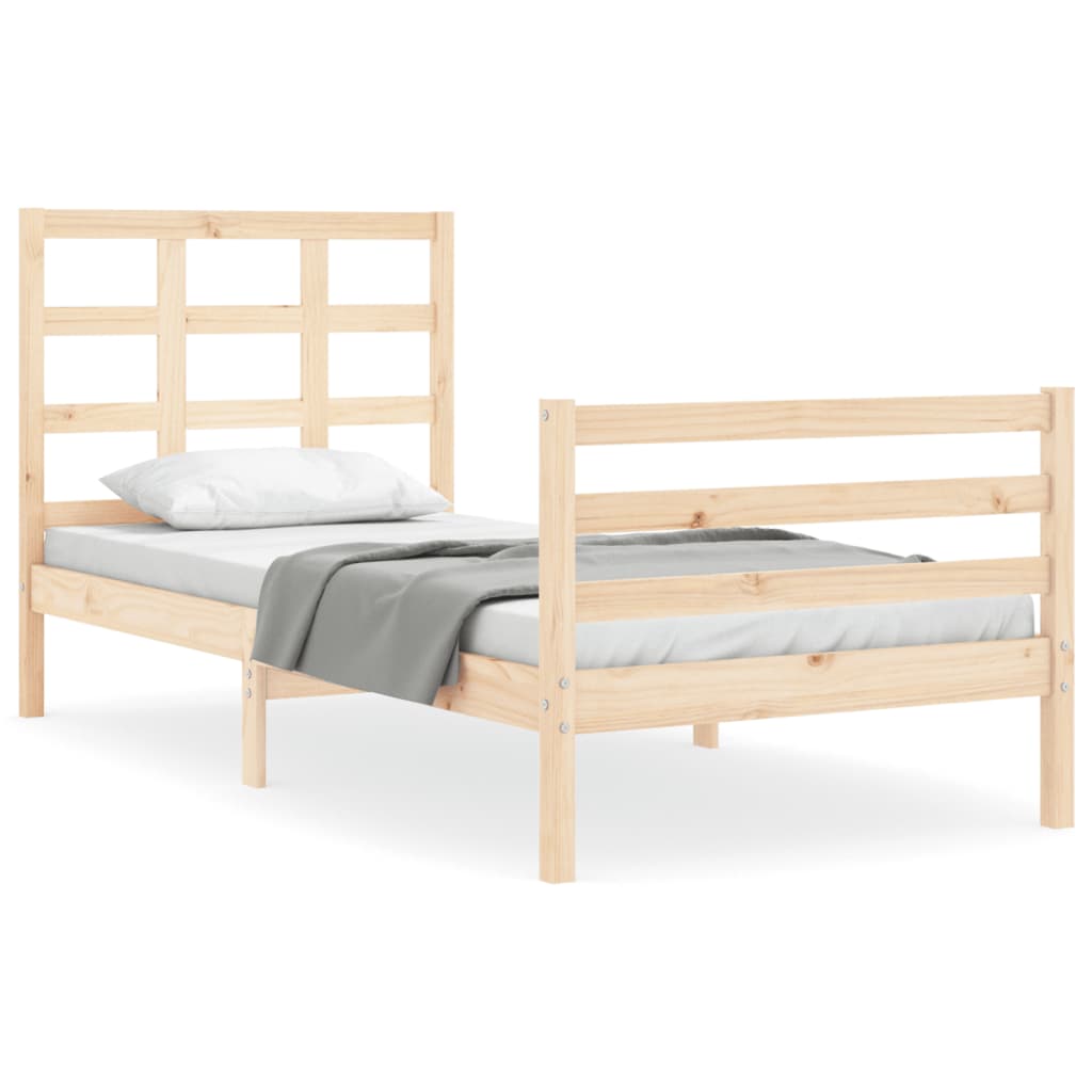 Bed Frame without Mattress 90x200 cm Solid Wood