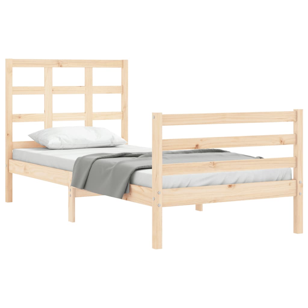 Bed Frame without Mattress 90x200 cm Solid Wood