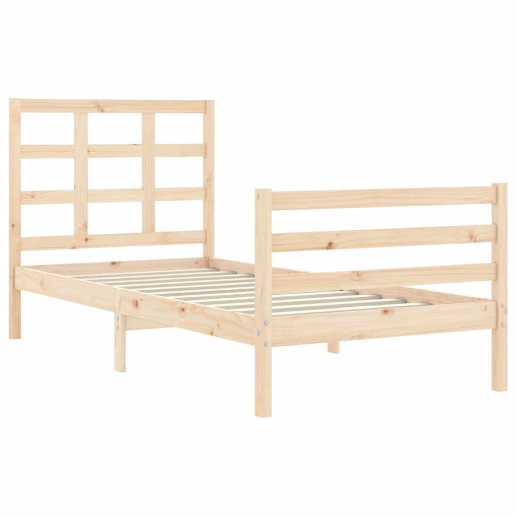 Bed Frame without Mattress 90x200 cm Solid Wood