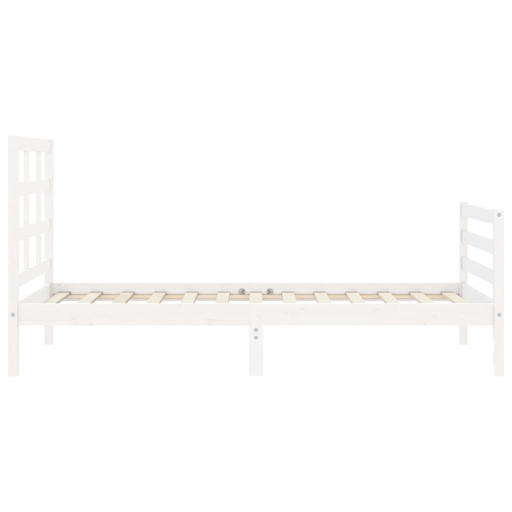 Bed Frame without Mattress White 90x200 cm Solid Wood