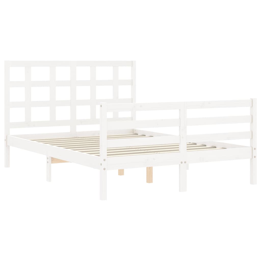 Bed Frame without Mattress White 120x200 cm Solid Wood