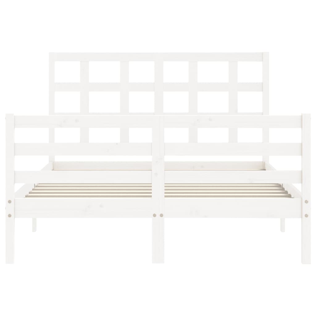 Bed Frame without Mattress White 120x200 cm Solid Wood