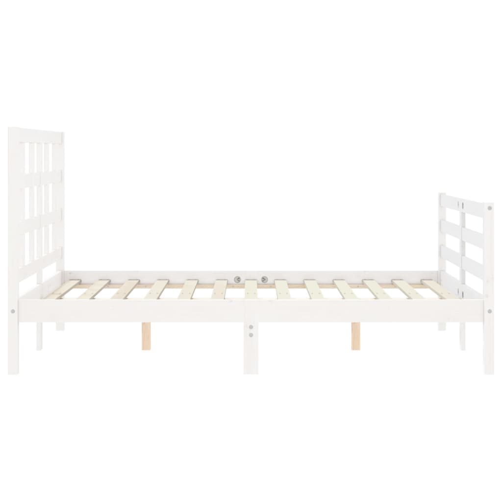 Bed Frame without Mattress White 120x200 cm Solid Wood