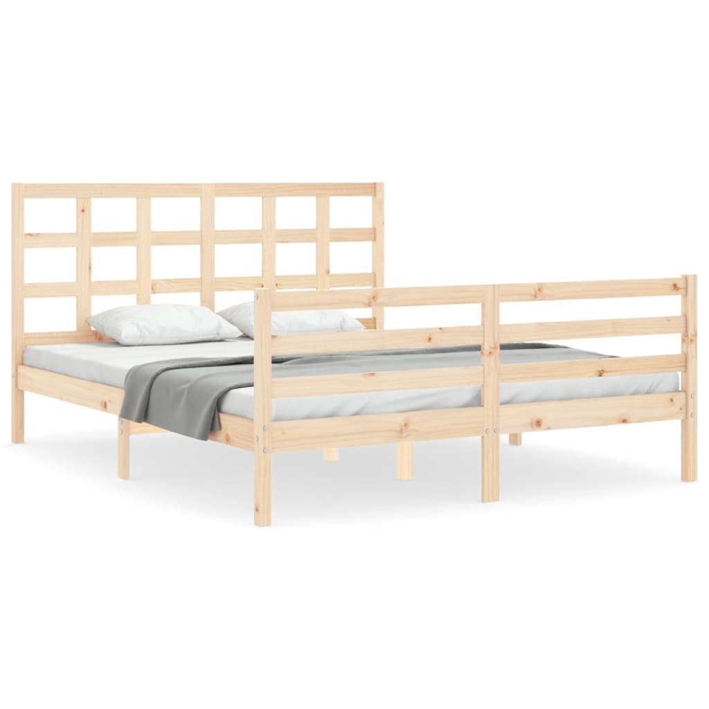 Bed Frame without Mattress 160x200 cm Solid Wood