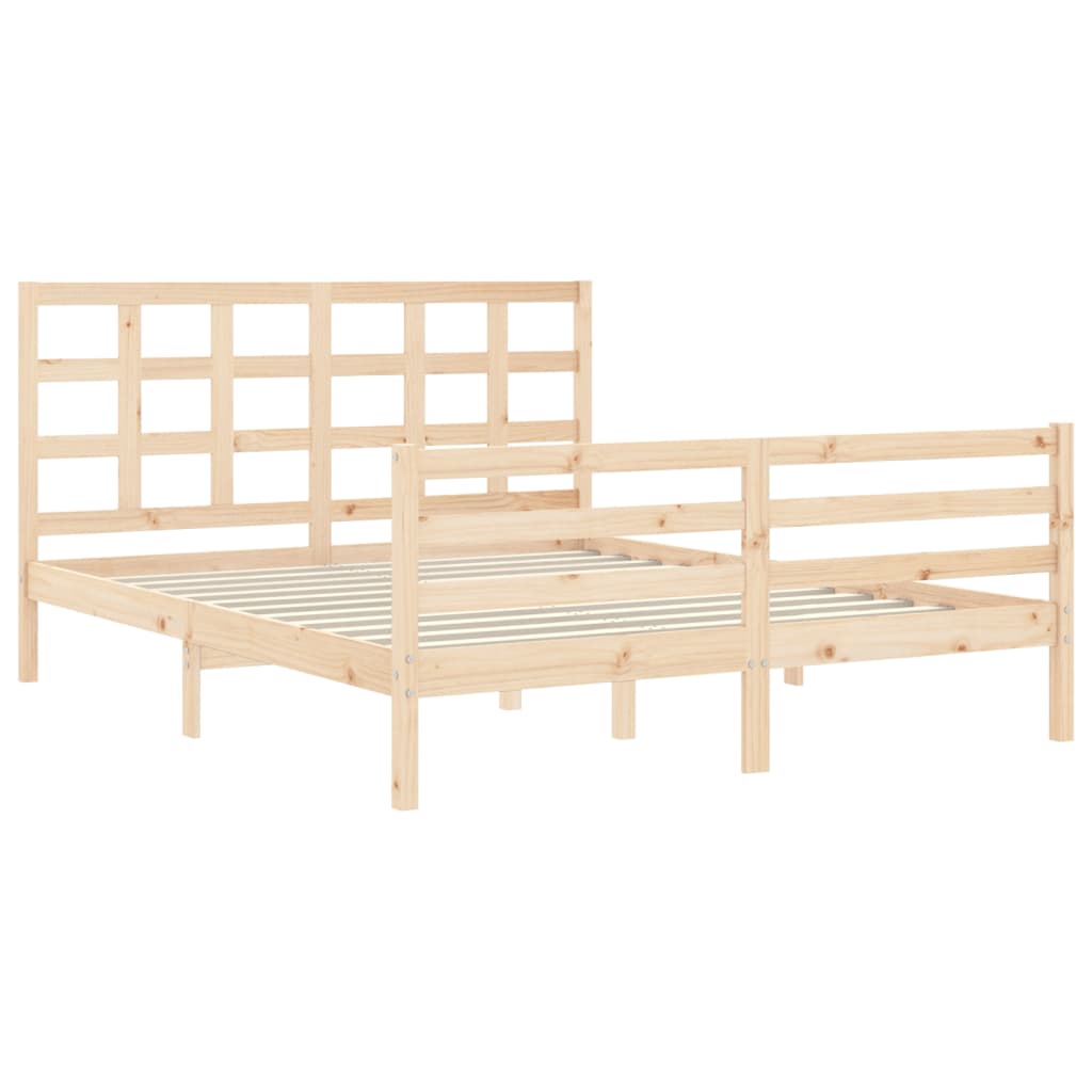Bed Frame without Mattress 160x200 cm Solid Wood