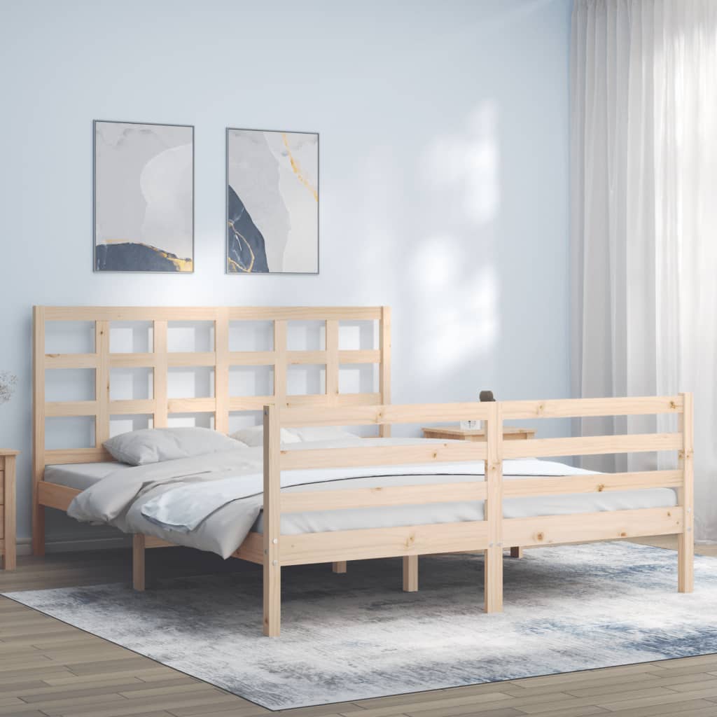 Bed Frame without Mattress 160x200 cm Solid Wood