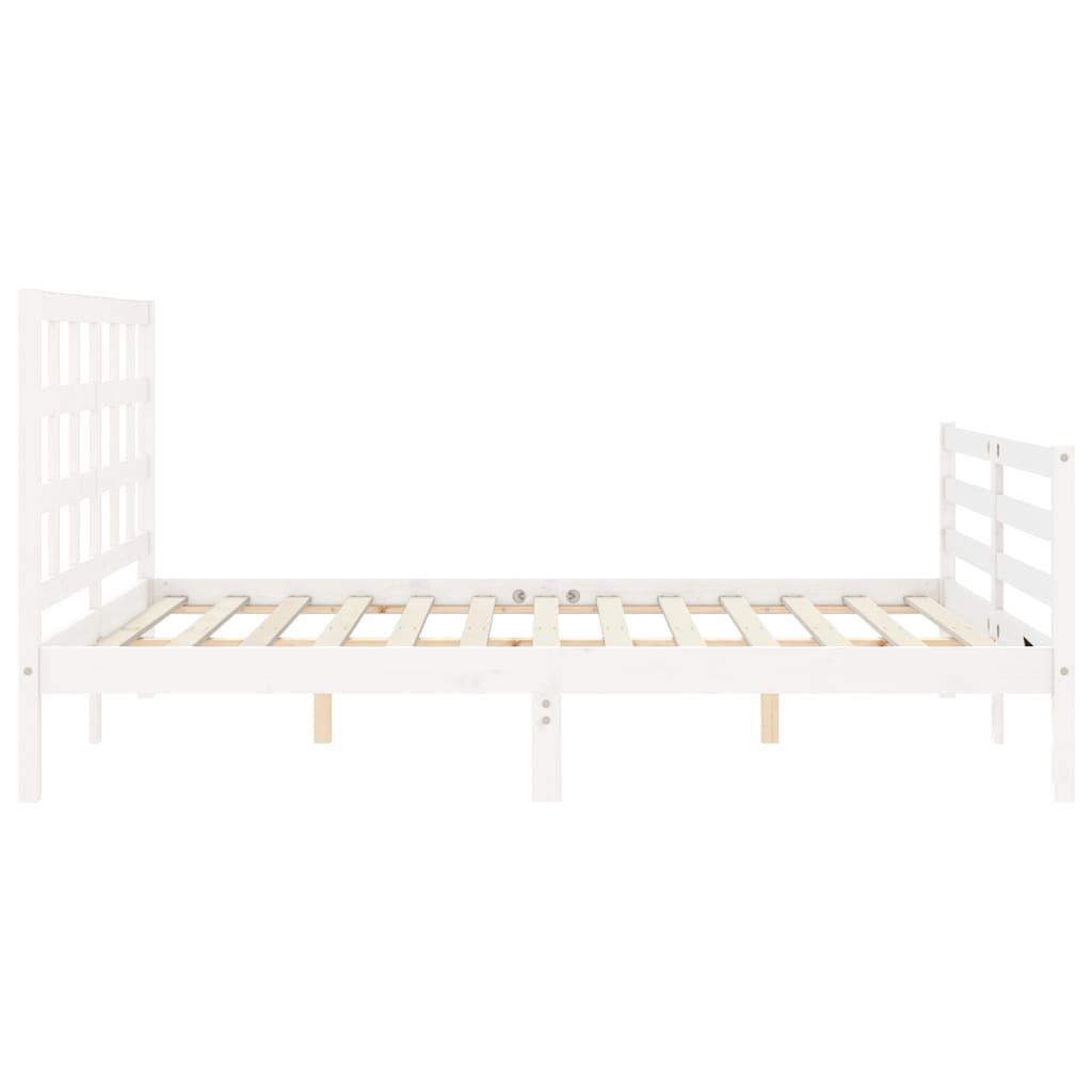 Bed Frame without Mattress White 160x200 cm Solid Wood