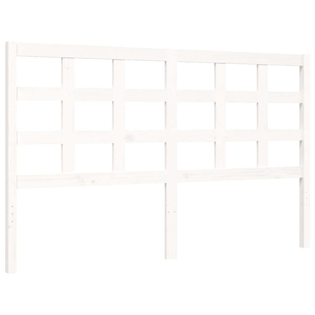 Bed Frame without Mattress White 160x200 cm Solid Wood