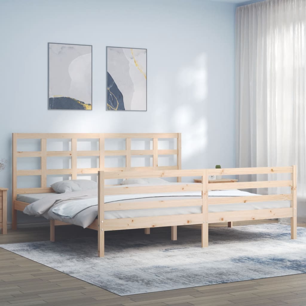 Bed Frame without Mattress 200x200 cm Solid Wood