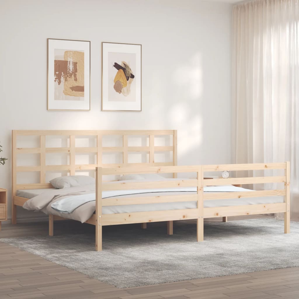 Bed Frame without Mattress 200x200 cm Solid Wood
