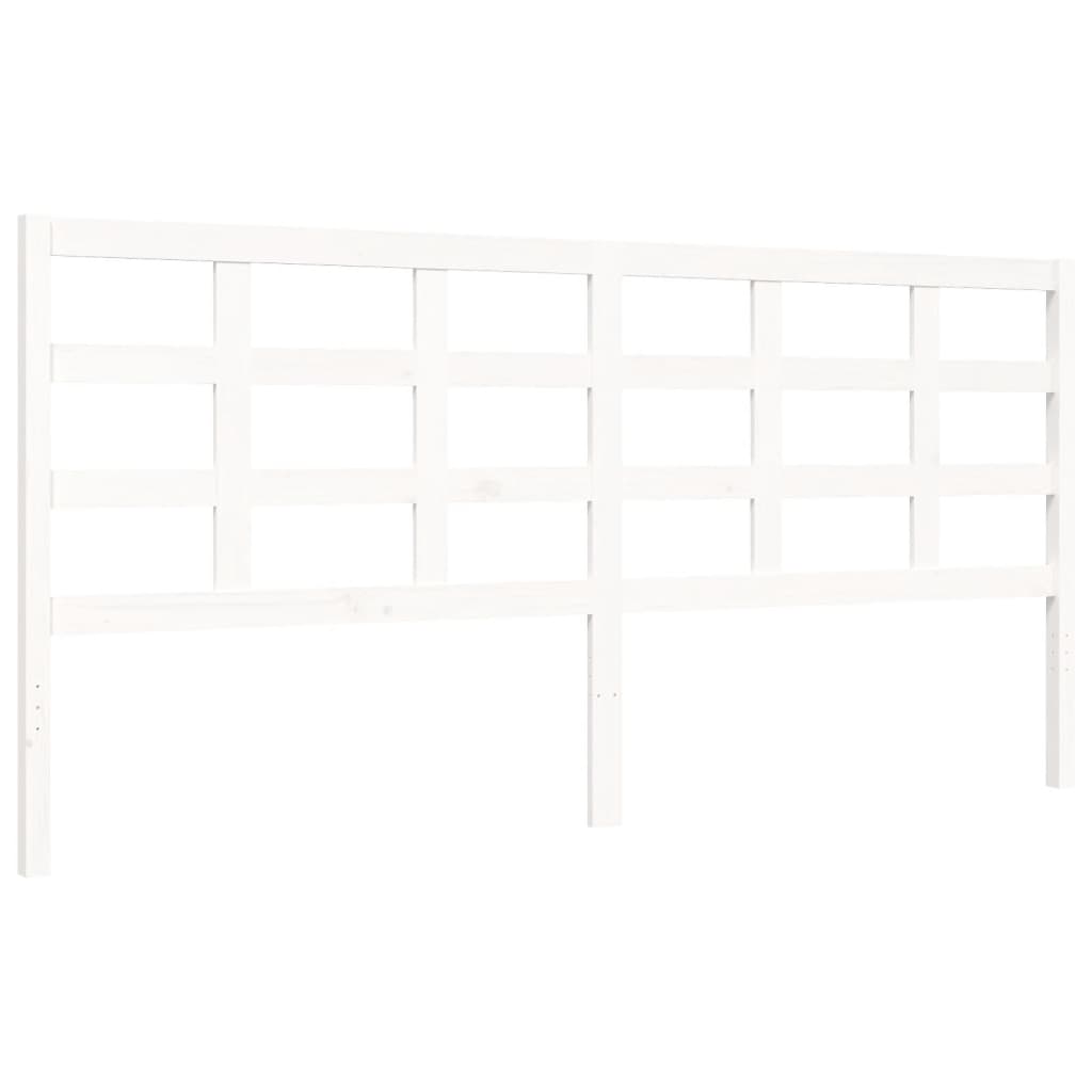 Bed Frame without Mattress White 200x200 cm Solid Wood