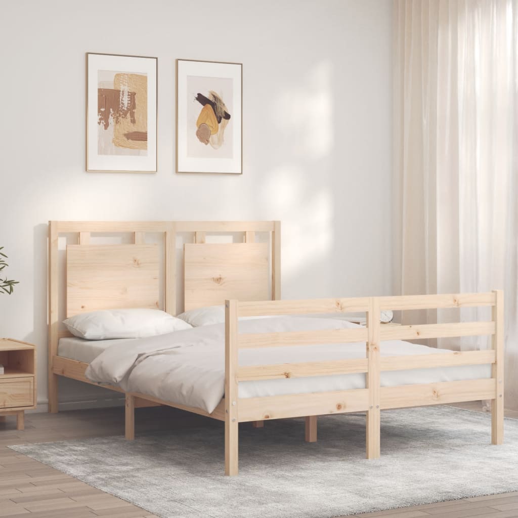 Bed Frame without Mattress Small Double Solid Wood