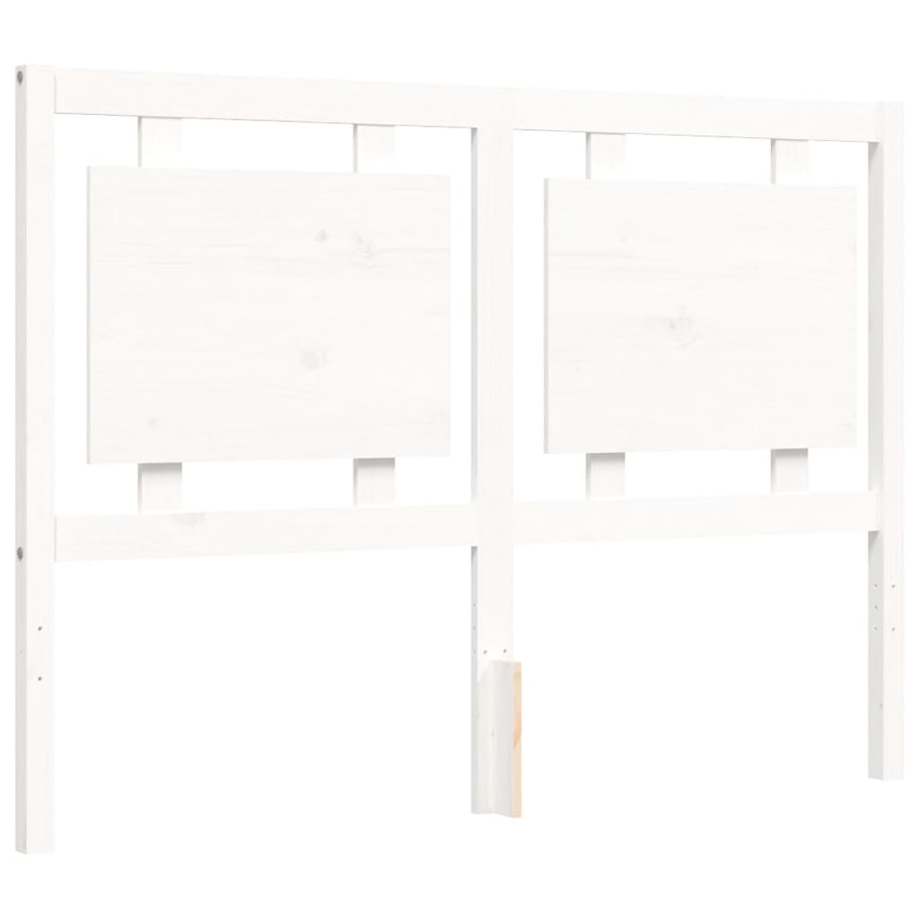 Bed Frame without Mattress White Double Solid Wood