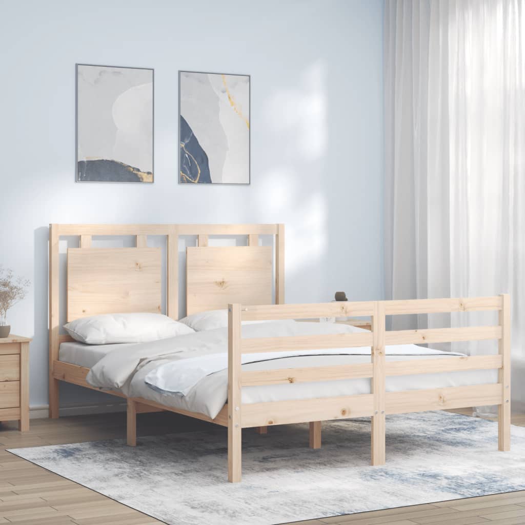 Bed Frame without Mattress 140x190 cm Solid Wood
