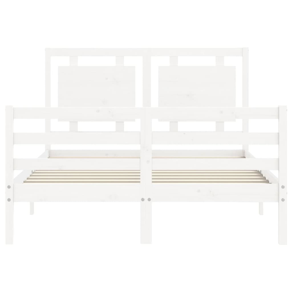 Bed Frame without Mattress White 140x190 cm Solid Wood