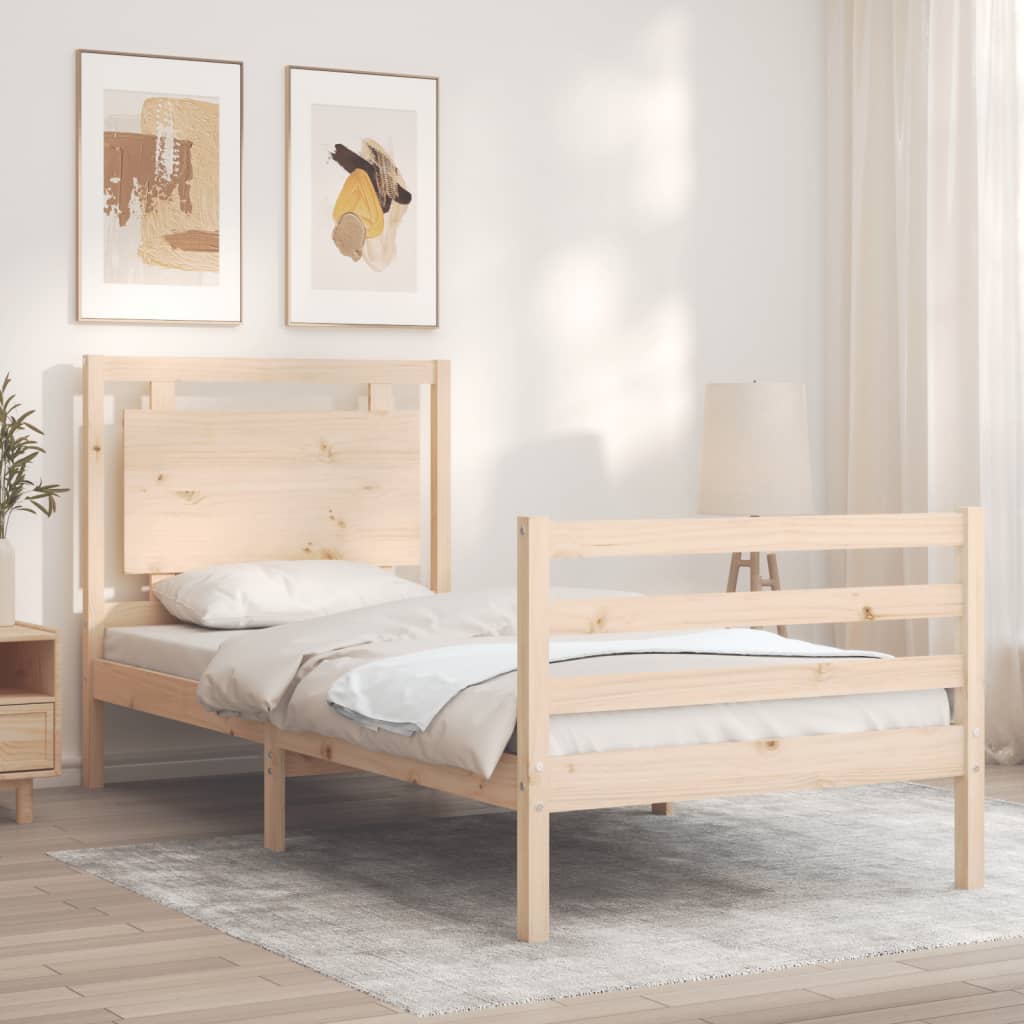 Bed Frame without Mattress 100x200 cm Solid Wood