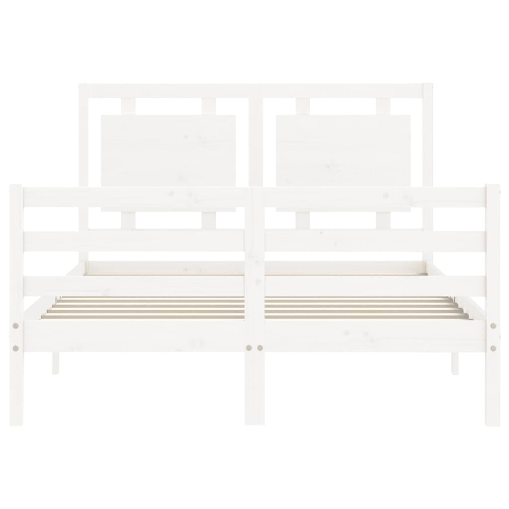 Bed Frame without Mattress White 120x200 cm Solid Wood