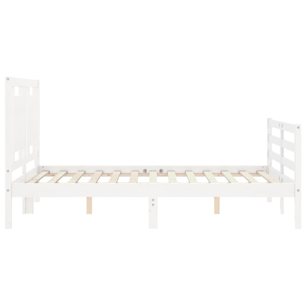 Bed Frame without Mattress White 120x200 cm Solid Wood