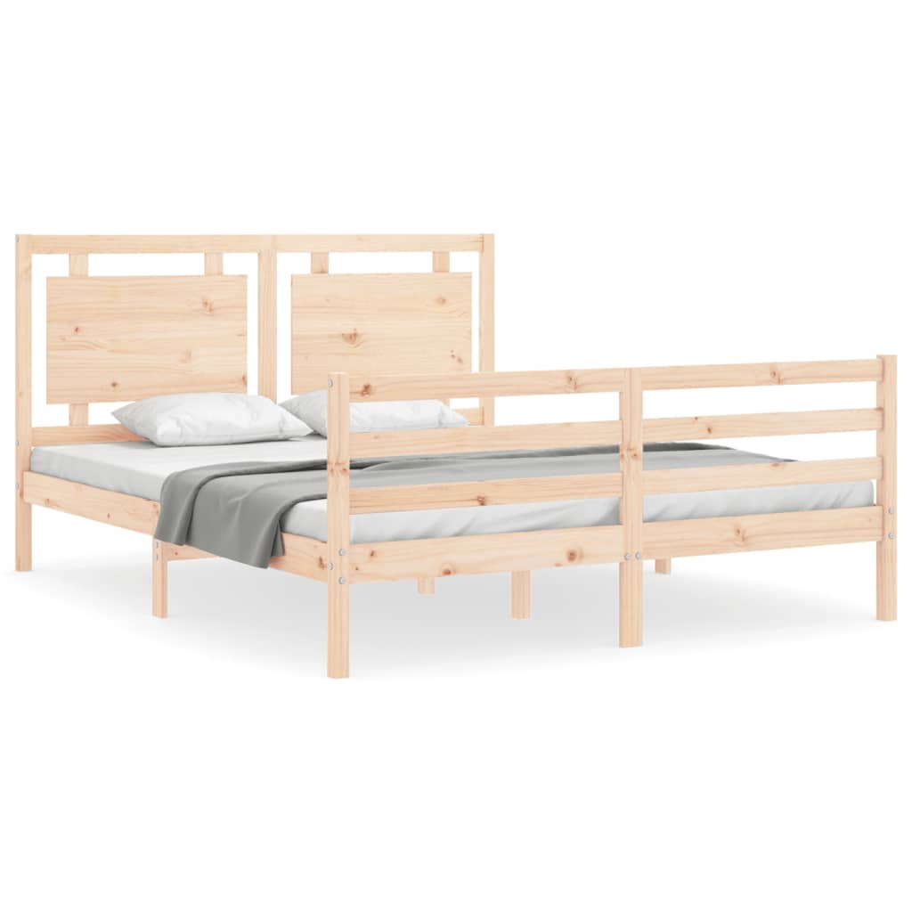 Bed Frame without Mattress 160x200 cm Solid Wood