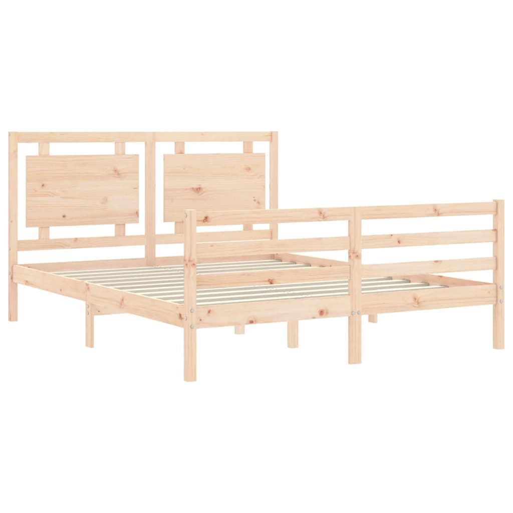 Bed Frame without Mattress 160x200 cm Solid Wood