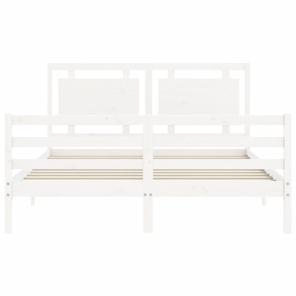 Bed Frame without Mattress White 160x200 cm Solid Wood